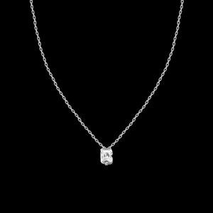 Crystal & Silvertone with Swarovski Alphabet Personalized Necklace -18" Letter-B